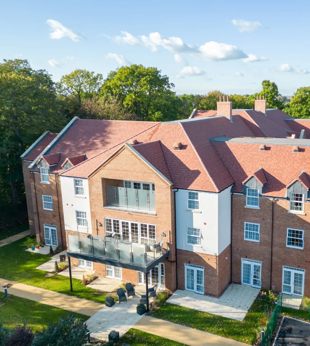 Care home from elevated perspective. As healthcare real estate investors, we provide long-term strategic investment in care home real estate, helping to provide suitable housing to this growing and resilient market.